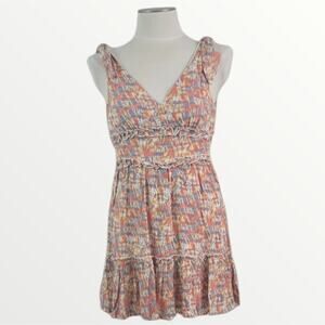 NWT GYPSIES & MOONDUST Pastel Ruffle Tiered Mini Dress Summer Boho Chic Sz: XS